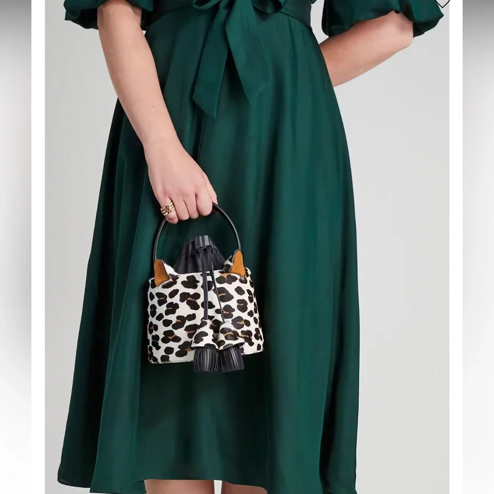 Kate Spade Buttercup Leopard Haircalf Small Bucket Bag Crossbody